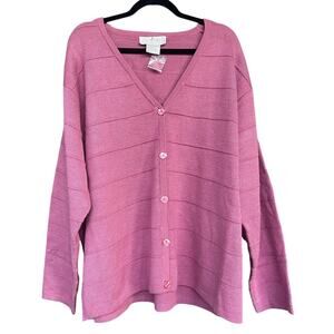 Maurada Sweater Womens 3XL Button‎ Front Cardigan Acrylic Knit Casual Pullover